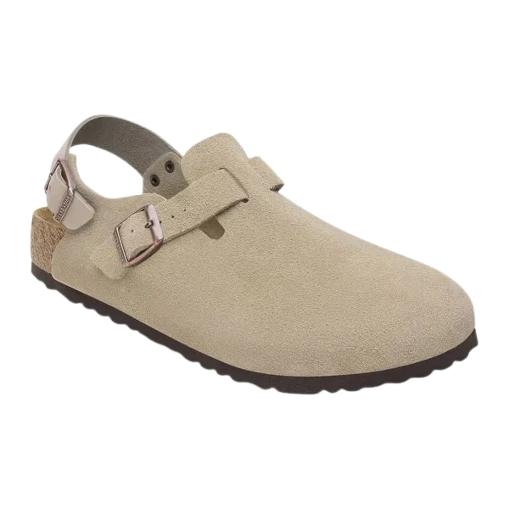 Sandália Clog BIRKENSTOCK TOKIO "Taupe Suede"