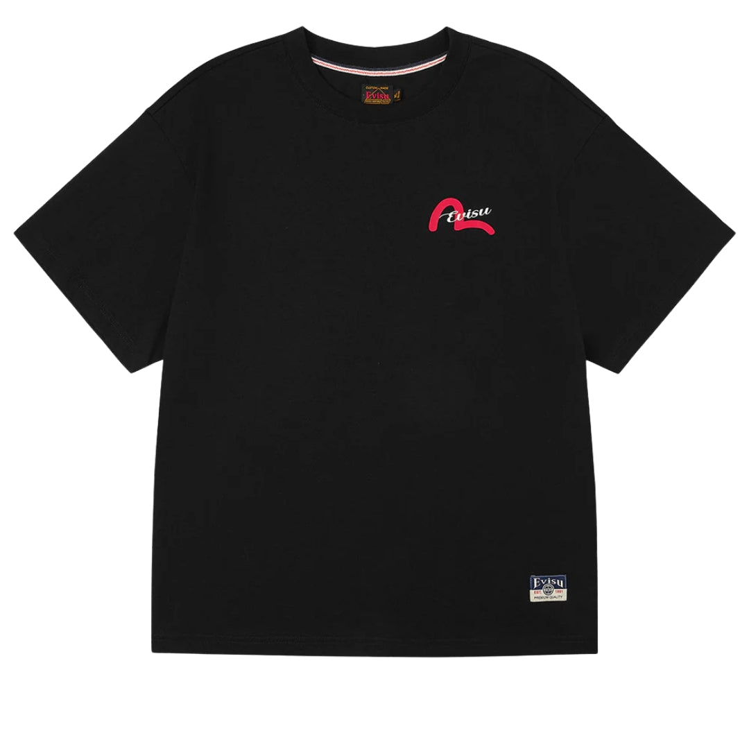 Camiseta EVISU Henohenomoheji Buddha Head Embroidery Relaxed Fit T-Shirt