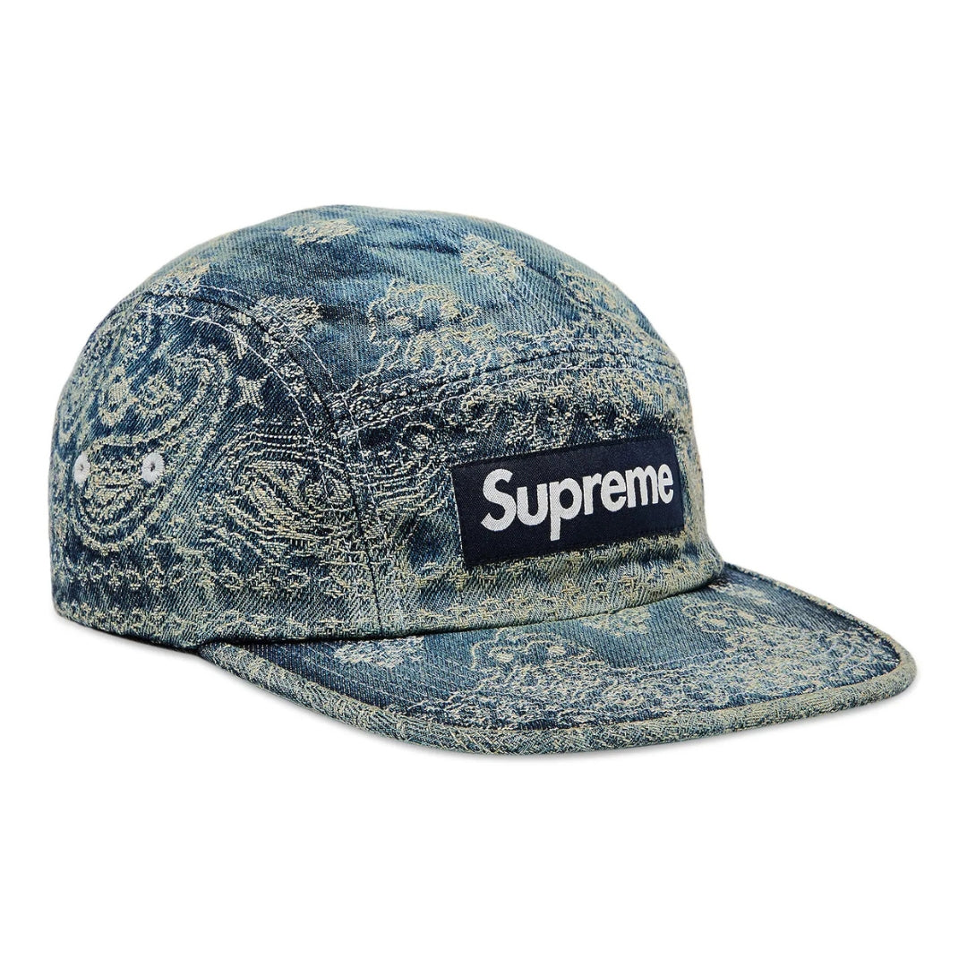 Boné Supreme Bandana Jacquard Denim Camp Cap Blue