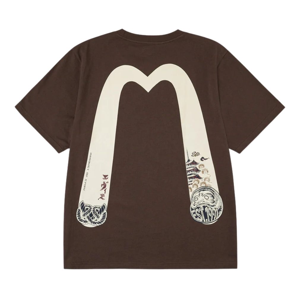 Camiseta EVISU Puzzle Ring and Daikoku Daruma Print Regular Fit T-Shirt
