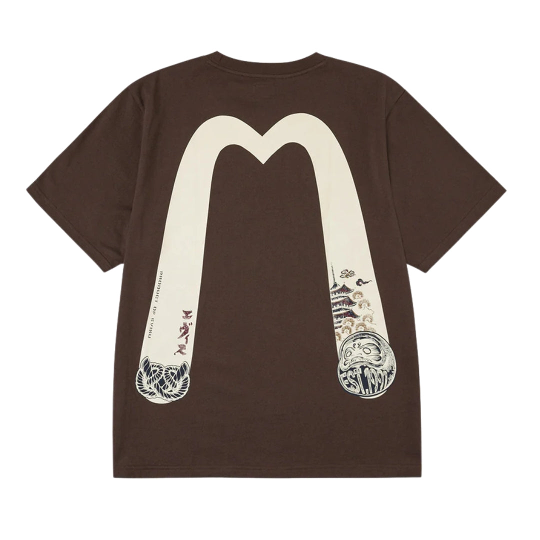 Camiseta EVISU Puzzle Ring and Daikoku Daruma Print Regular Fit T-Shirt