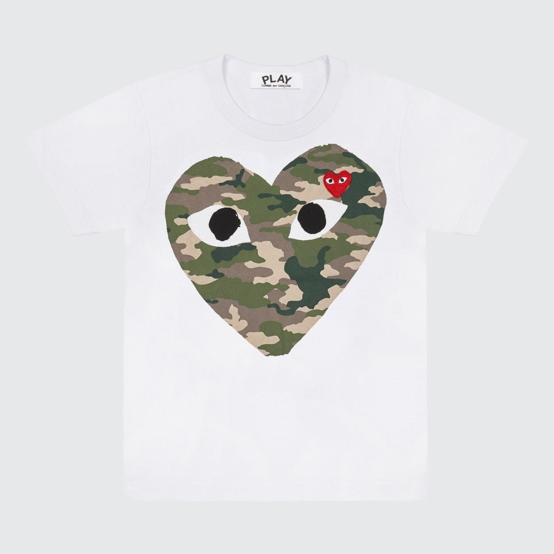 Camiseta Comme des Garcons Play Camouflage Heart T-shirt "White"