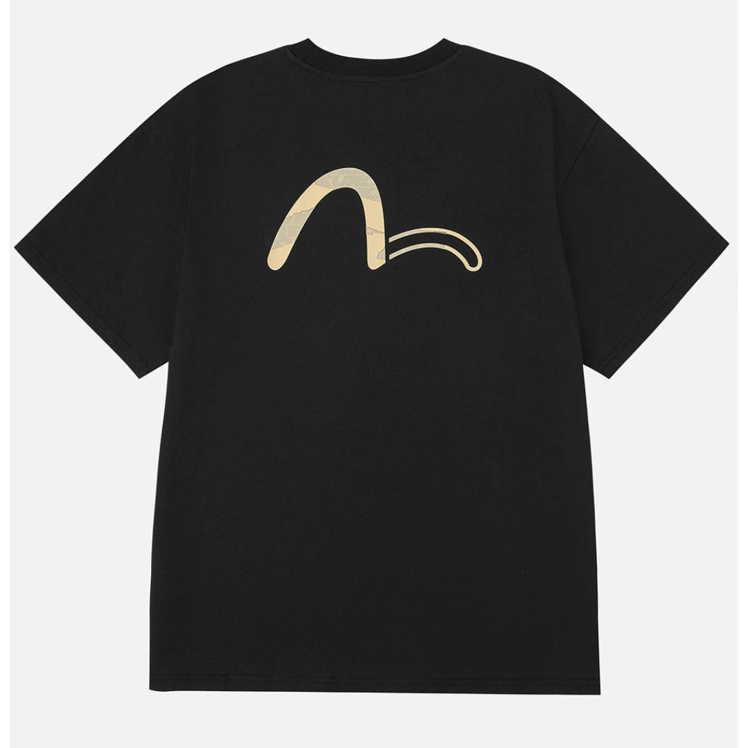 Camiseta EVISUKURO and contrast seagull print relaxed fit T-shirt