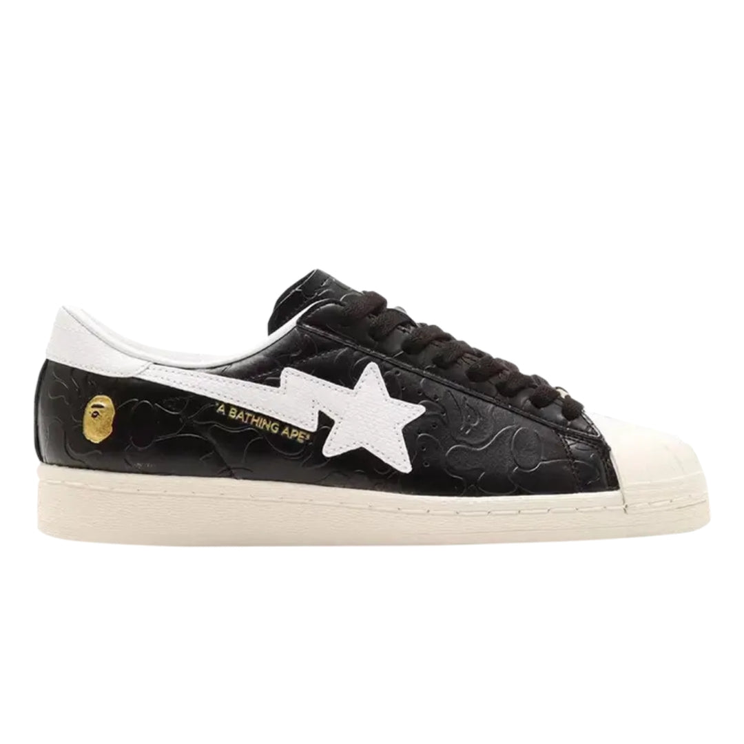 Tênis Adidas Superstar x A BATHING APE "Core Black/Footwear White/Off White"