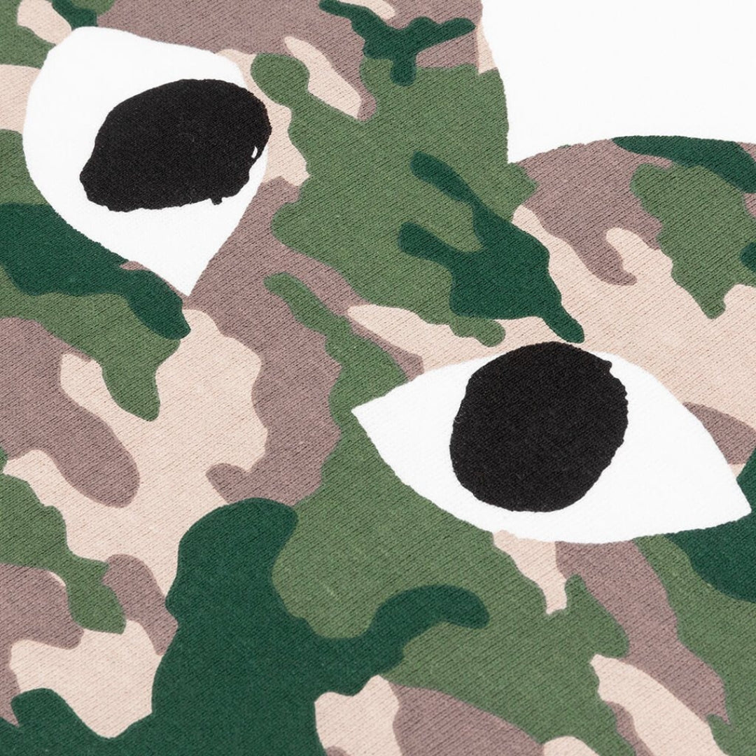 Camiseta Comme des Garcons Play Camouflage Double Heart T-shirt "White"