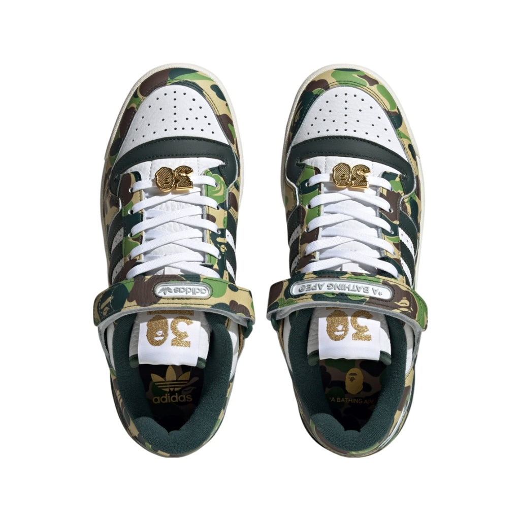 Tênis Adidas Forum 84 Low x A BATHING APE 30th Anniversary "Green Camo"