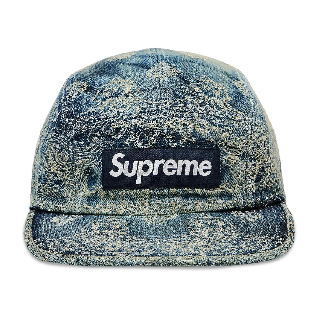 Boné Supreme Bandana Jacquard Denim Camp Cap Blue