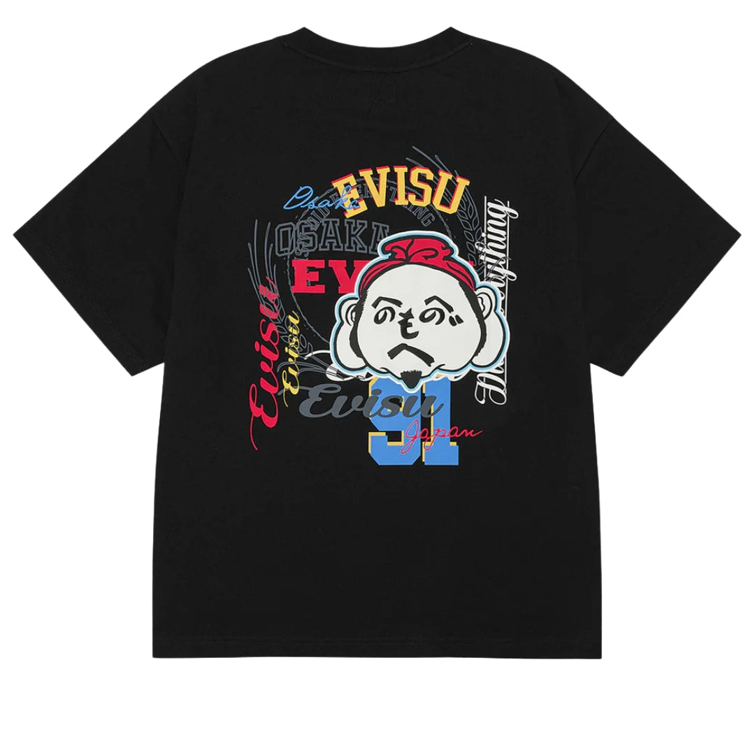 Camiseta EVISU Henohenomoheji Buddha Head Embroidery Relaxed Fit T-Shirt