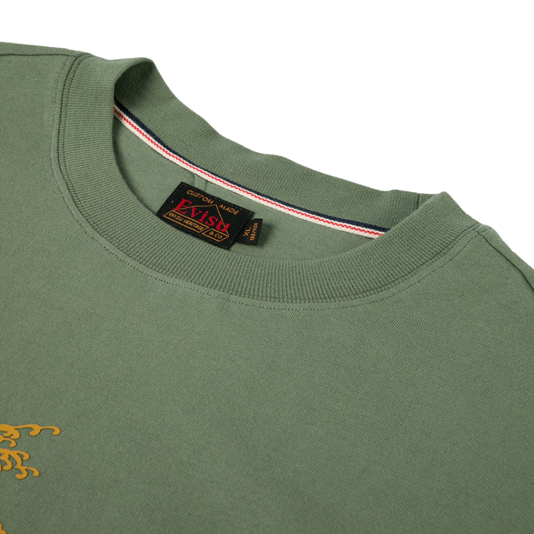 Camiseta EVISU Seagull and wave print relaxed fit T-shirt