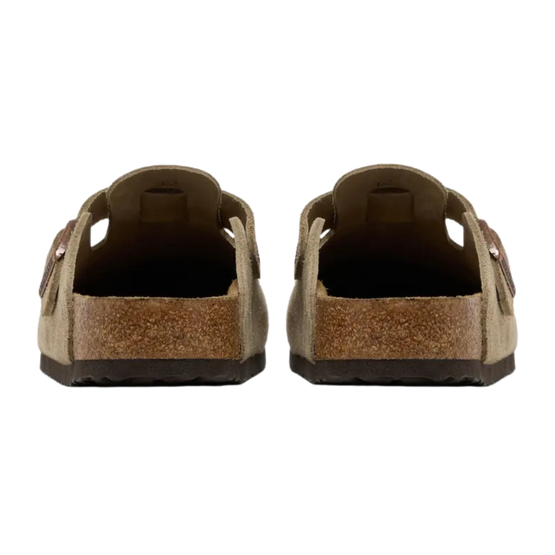 Sandália Clog BIRKENSTOCK Boston Soft Footbed "Suede Taupe"