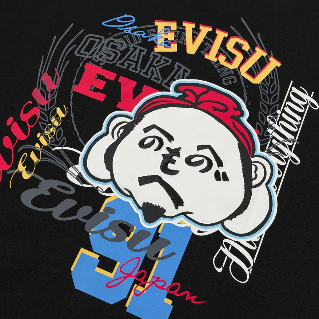 Camiseta EVISU Henohenomoheji Buddha Head Embroidery Relaxed Fit T-Shirt