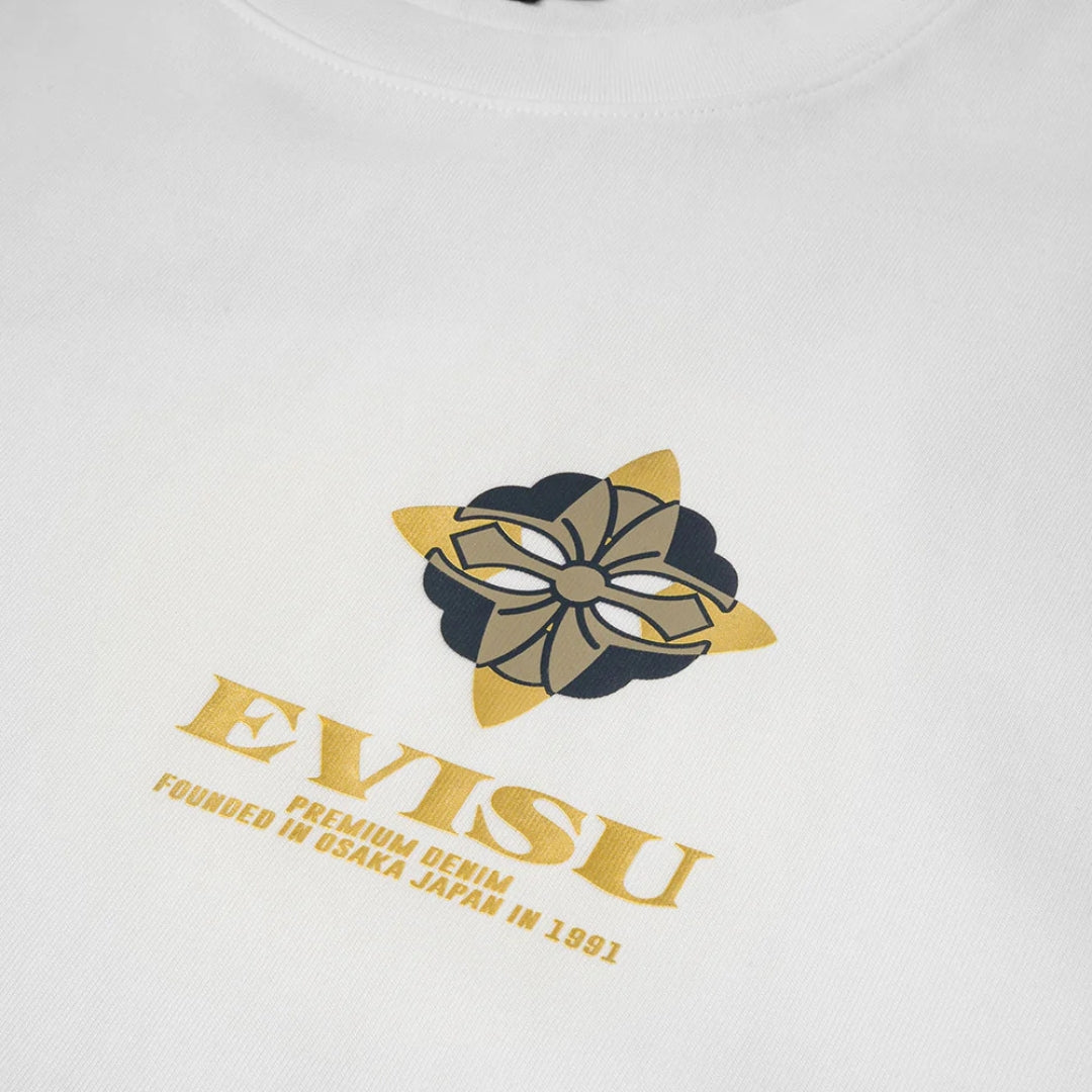 Camiseta EVISU Flying Cranes and Daikoku Print Loose Fit T-Shirt