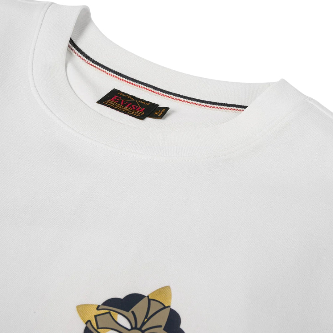 Camiseta EVISU Flying Cranes and Daikoku Print Loose Fit T-Shirt