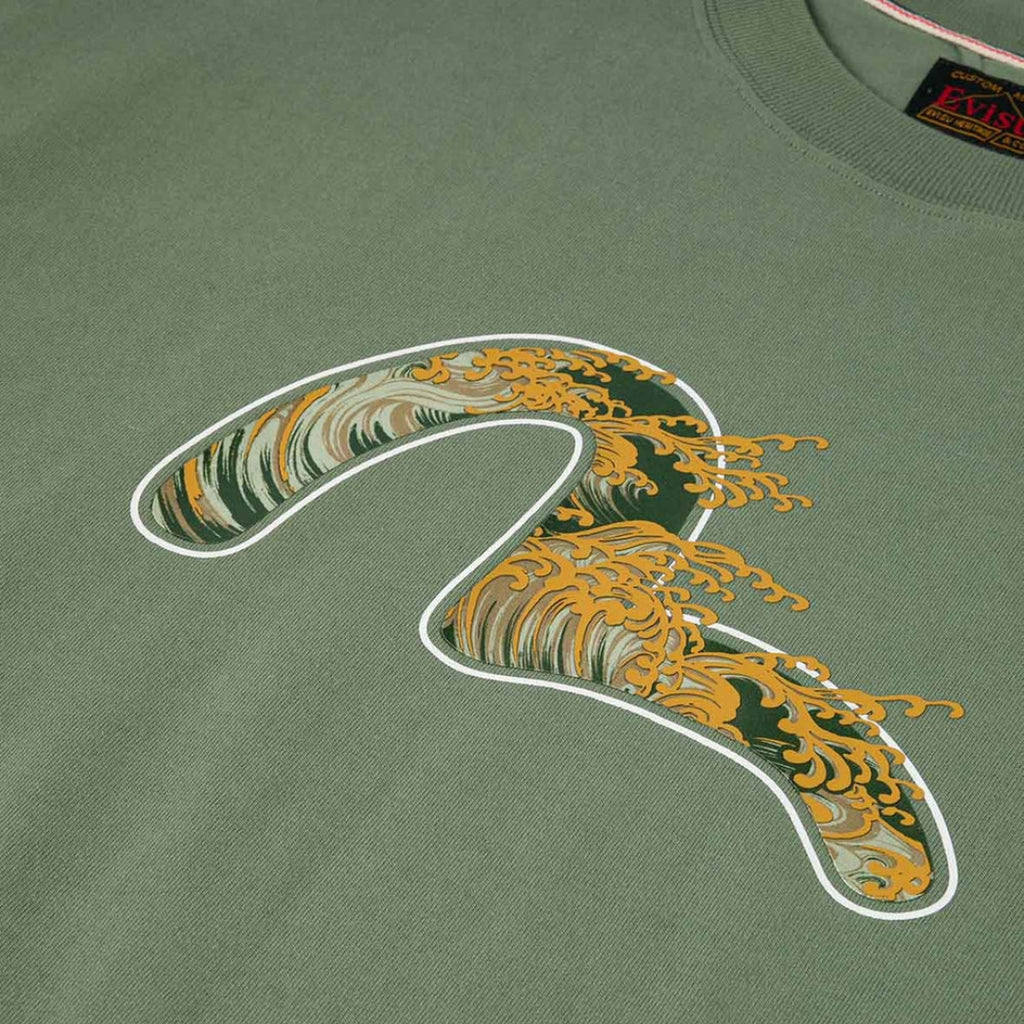 Camiseta EVISU Seagull and wave print relaxed fit T-shirt