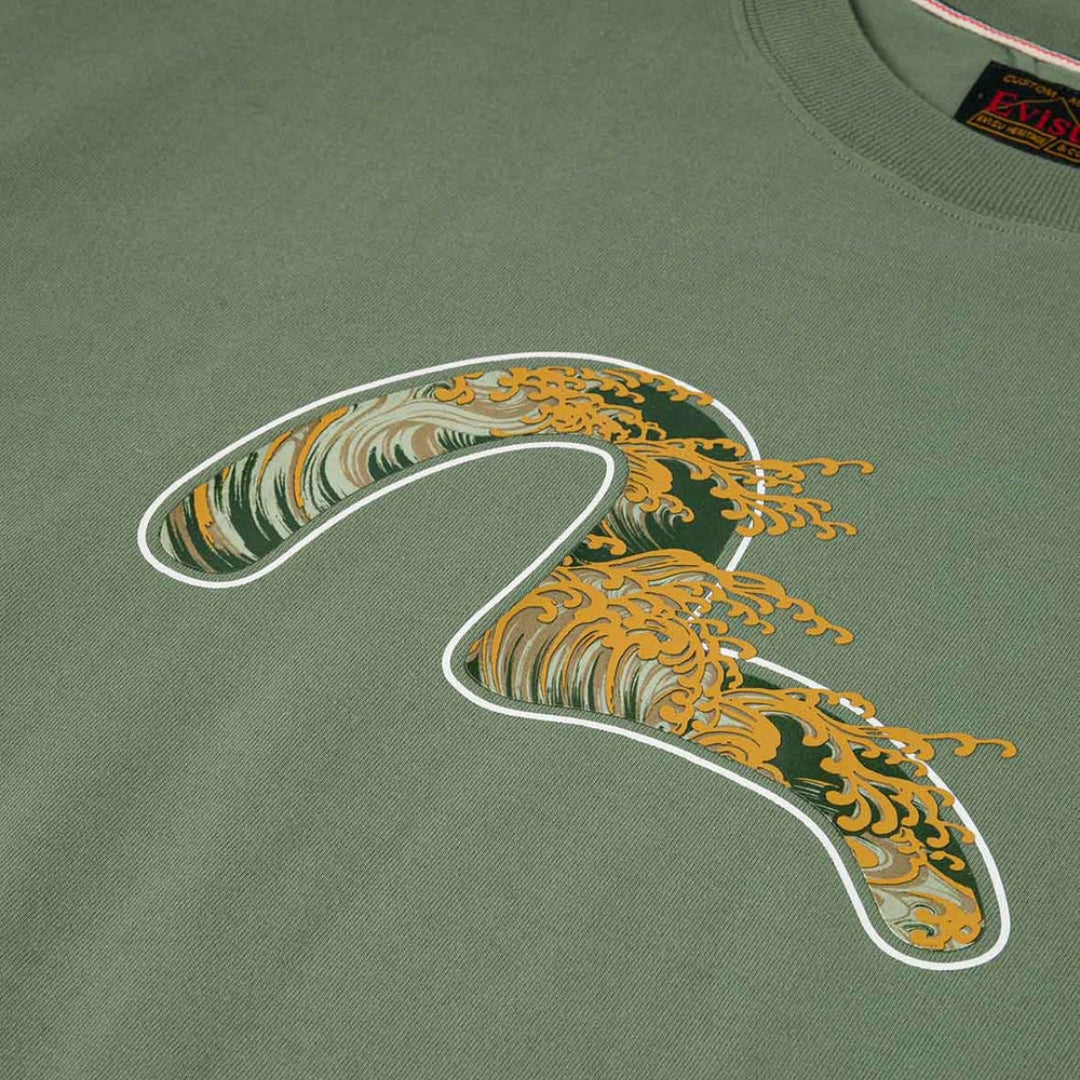 Camiseta EVISU Seagull and wave print relaxed fit T-shirt
