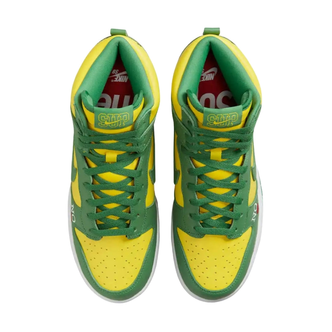 Tênis Nike SB Dunk High By Any Means x Supreme "Brazil"