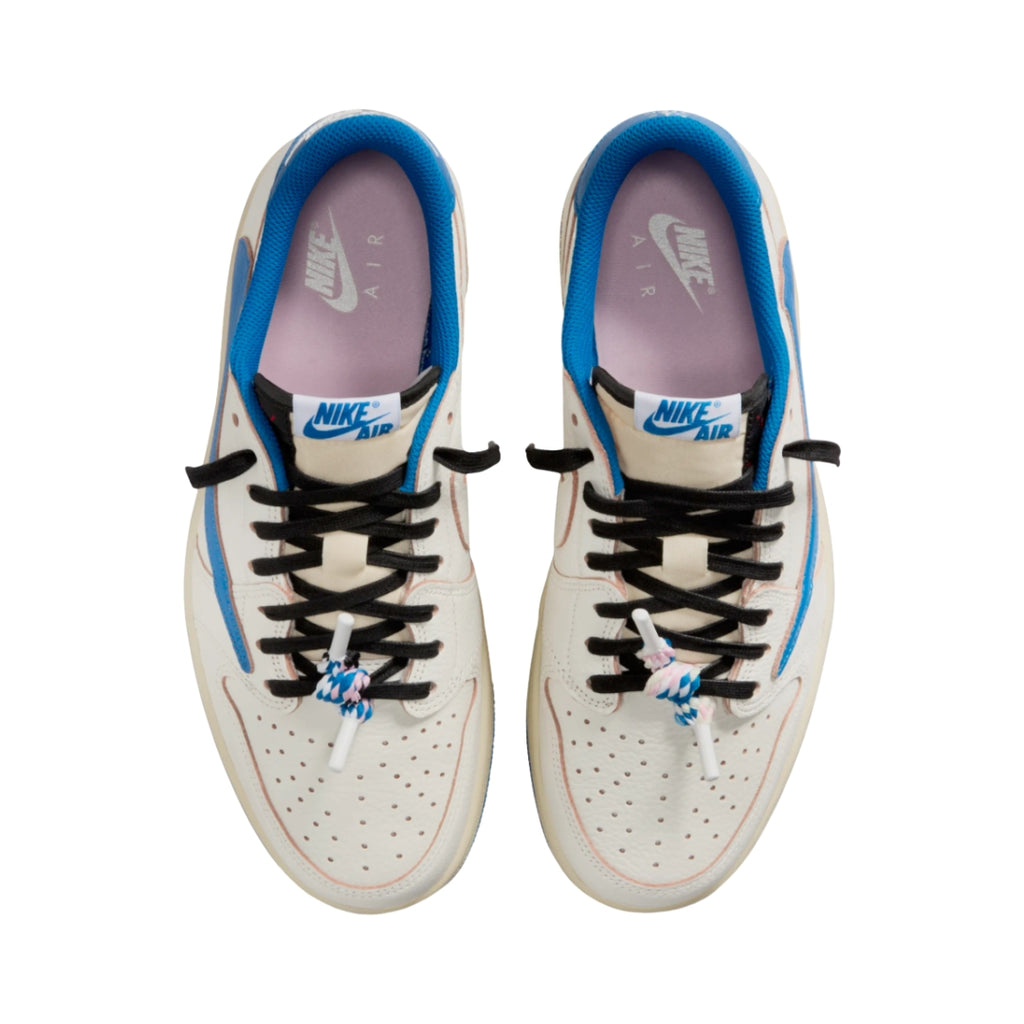 Tênis Nike Air Jordan 1 x Travis Scott x Fragment "Sail Military Blue"