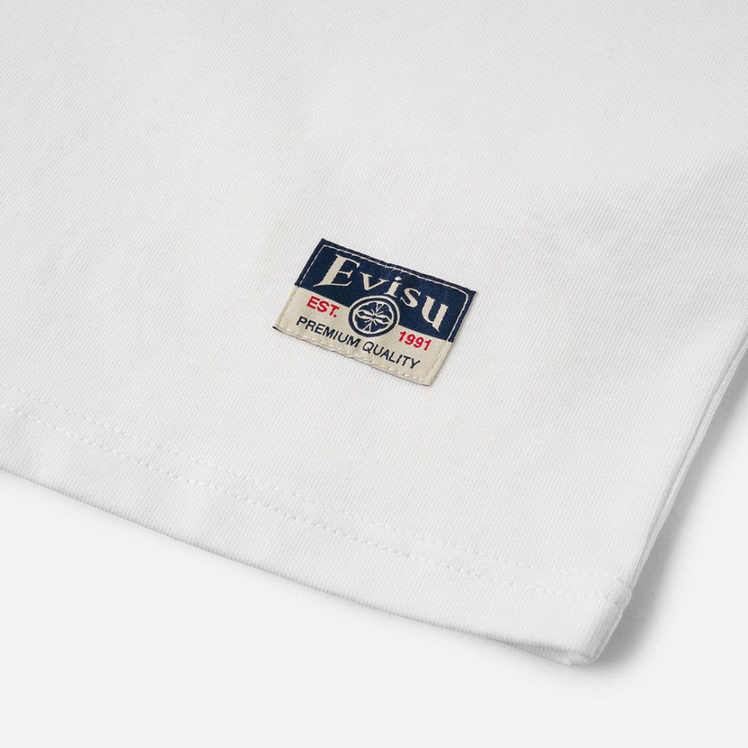Camiseta EVISU Flying Cranes and Daikoku Print Loose Fit T-Shirt