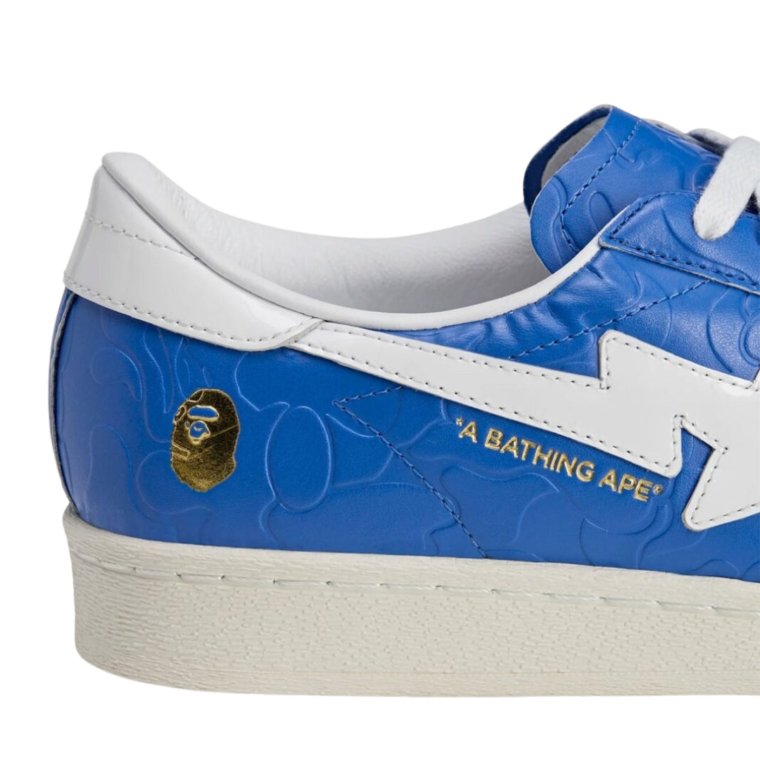 Tênis Adidas Superstar x A BATHING APE "Blue/Footwear White/Off White"