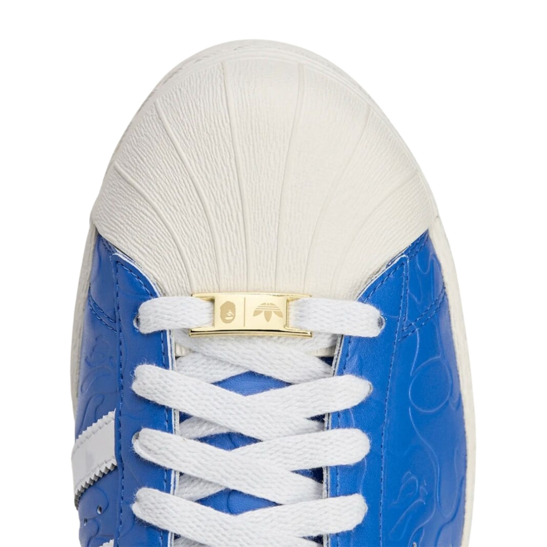 Tênis Adidas Superstar x A BATHING APE "Blue/Footwear White/Off White"