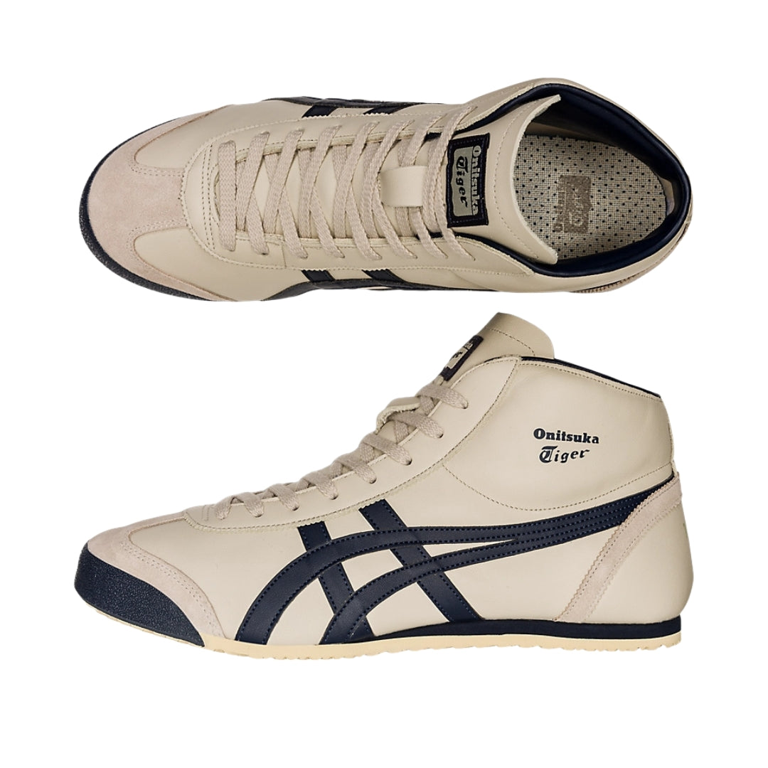 Tênis Onitsuka Tiger MEXICO Mid Runner "BIRCH/INDIAN INK"
