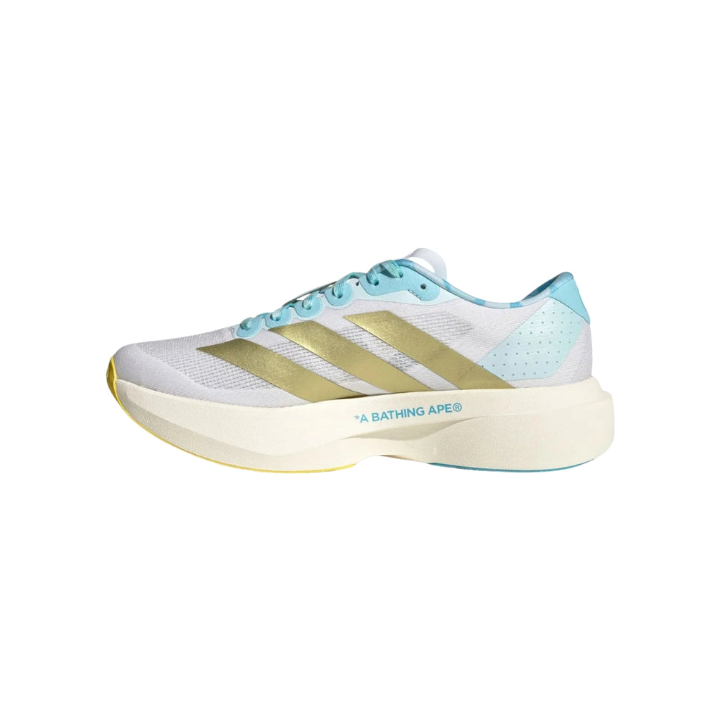 Tênis Adidas Adizero Evo SL Bape "Core White/Metallic Gold"