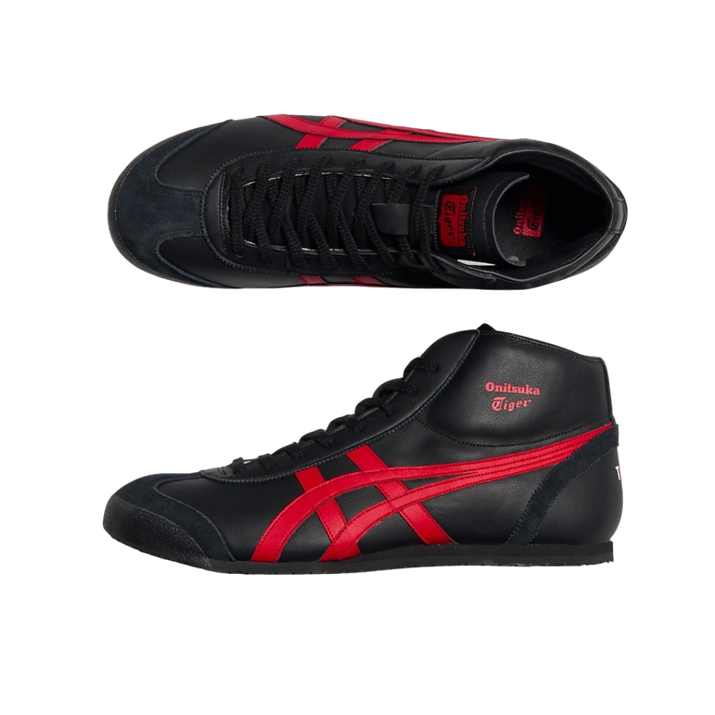 Tênis Onitsuka Tiger MEXICO Mid Runner "BLACK/CLASSIC RED"