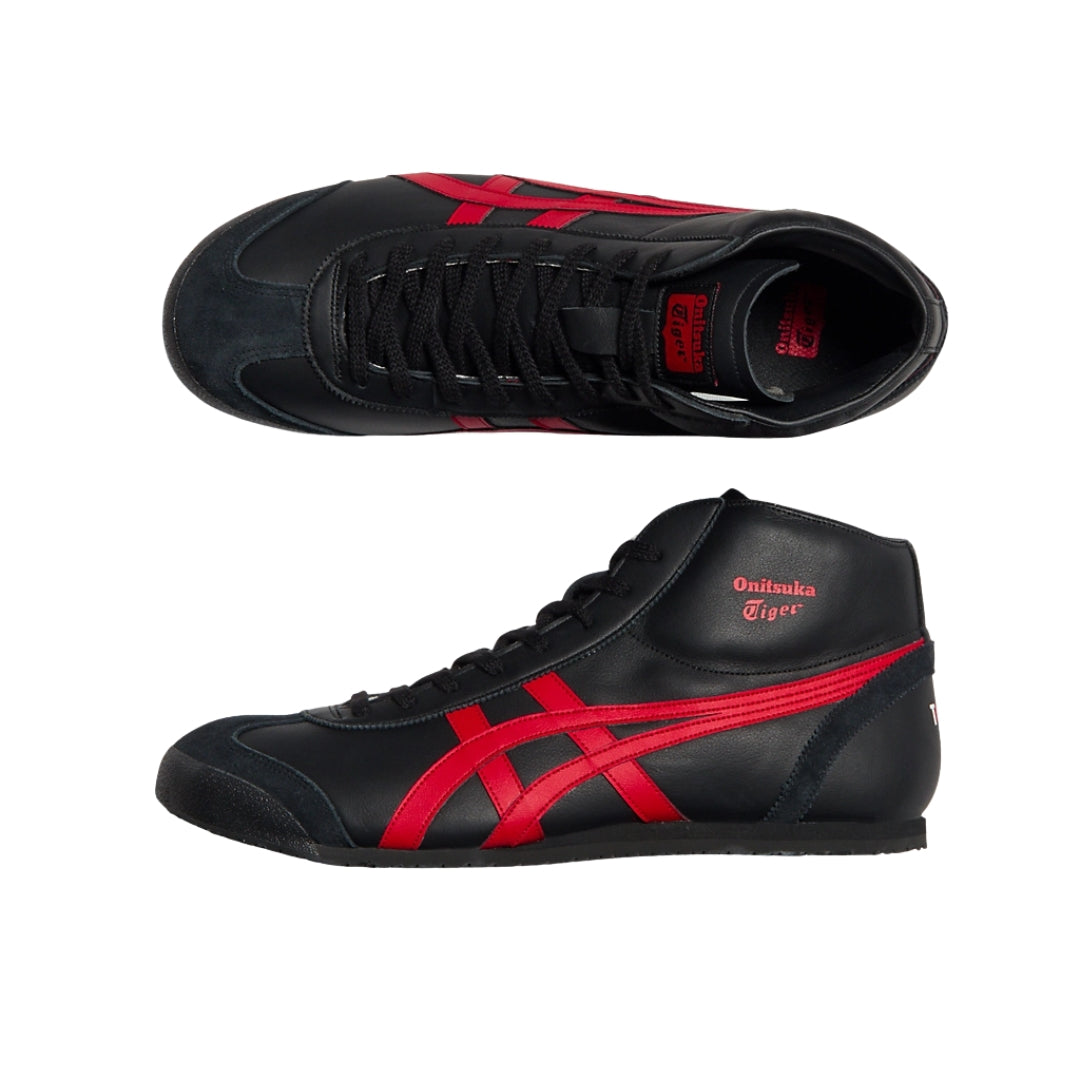 Tênis Onitsuka Tiger MEXICO Mid Runner "BLACK/CLASSIC RED"