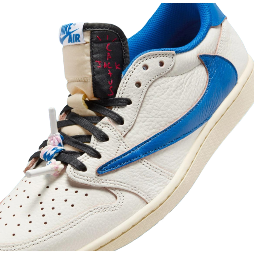 Tênis Nike Air Jordan 1 x Travis Scott x Fragment "Sail Military Blue"