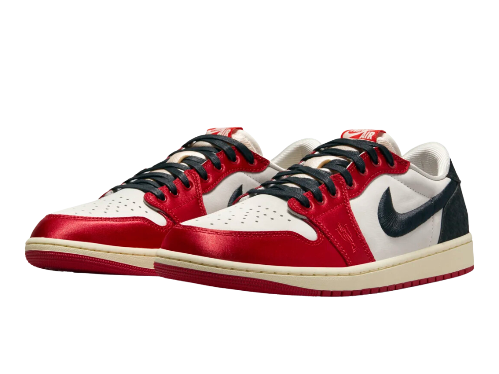 Tênis Nike Air Jordan 1 Low x Trophy Room "Sail and Varsity Red"